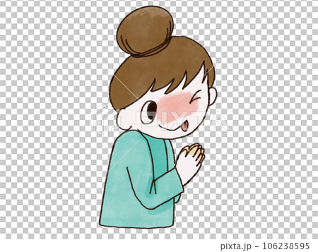 舌を出してお願いする人のイラスト素材 106238595