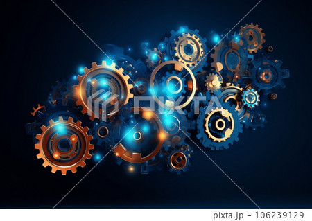 Gears background. Created with generative Ai technology. 106239129