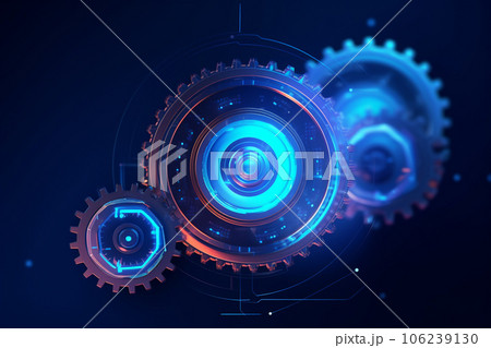 Gears background. Created with generative Ai technology. 106239130