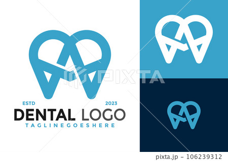 Letter A Dental logo design vector symbol icon...のイラスト素材 [106239312 ...