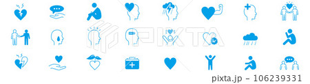 Psychology and Mental line icons collection Vector 106239331