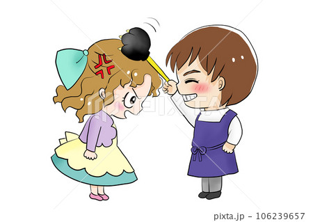 ふざける男性と怒る女性 ふざける男性と怒る女性 106239657