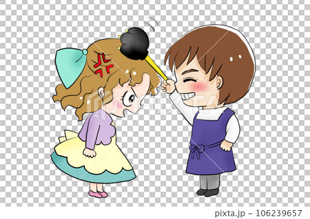 ふざける男性と怒る女性 ふざける男性と怒る女性 106239657