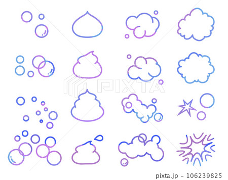 泡いろいろアイコンセット　マーブルカラー  106239825