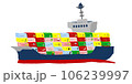 栄養を運ぶコンテナ船のかわいいイラスト 栄養を運ぶコンテナ船のかわいいイラスト 106239997