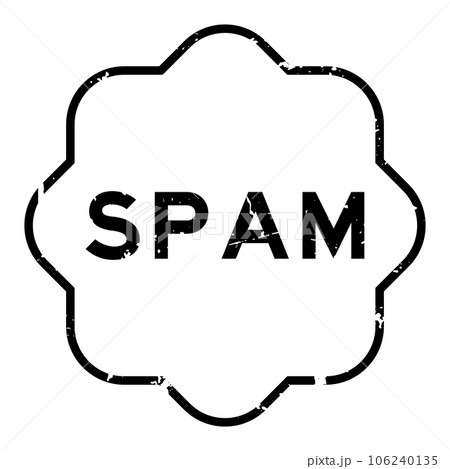 Grunge black spam word rubber seal stamp on white background 106240135
