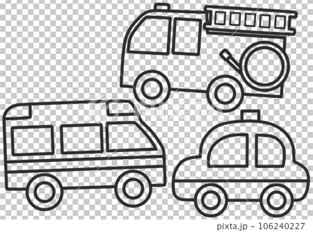 働く車のぬりえ 106240227