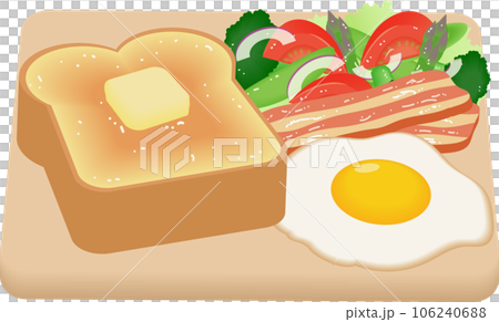 厚切りトーストのモーニングプレート 厚切りトーストのモーニングプレート 106240688