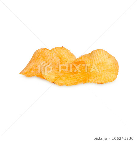 Potato chips isolated on white background Potato chips isolated on white background 106241236