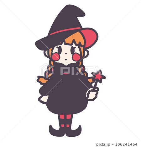 かわいい魔法使いの女の子のカラーイラスト 106241464