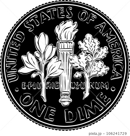 United States dime coin reverse 106241729