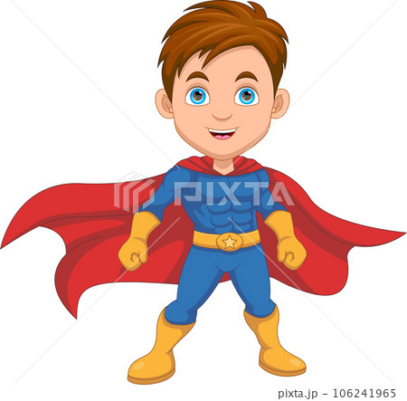 little boy in superhero costume 106241965