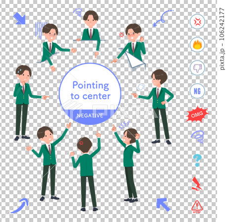 一組西裝外套男學生指向各個方向 106242177
