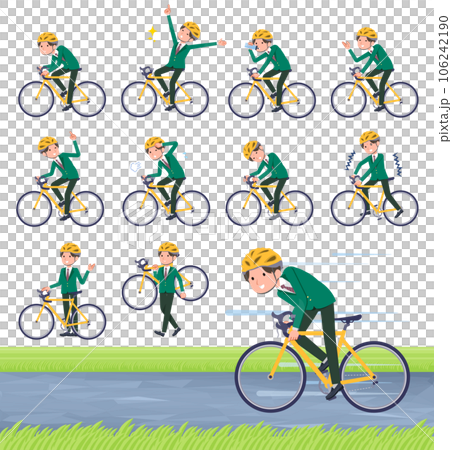 一組騎公路自行車的西裝男學生 106242190