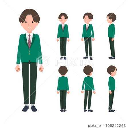 立っているブレザー男子学生のセット 106242268