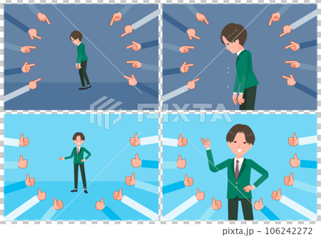 評価をうけるブレザー男子学生のセット 106242272