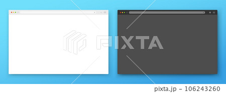 A set of browser window on a blue background. Website layout with search bar, toolbar and buttons. A set of browser window on a blue background. Website layout with search bar, toolbar and buttons. 106243260