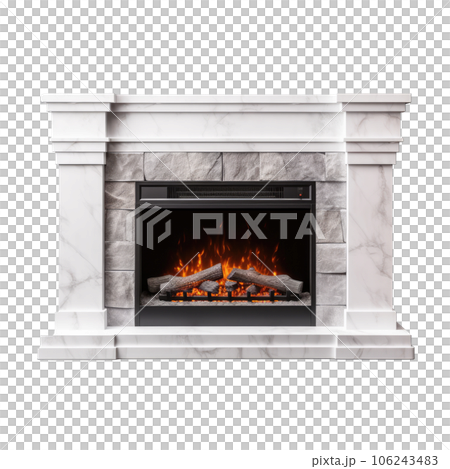 Cut-Out Fireplace with no background Cut-Out Fireplace with no background 106243483