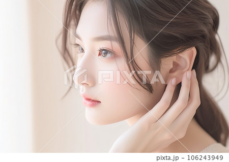 美しい女性の横顔「AI生成画像」 106243949
