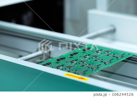 stage of PCB production on the conveyor of automatic production line stage of PCB production on the conveyor of automatic production line 106244526
