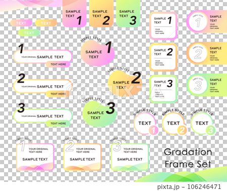 Gradation simple frame set pink 106246471