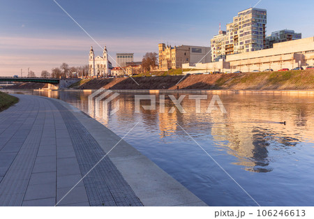 Vilnius at sunset, Lithuania, Baltic states. 106246613