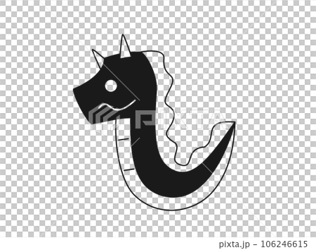 シンプルな龍のイラスト　モノクロバージョン 106246615