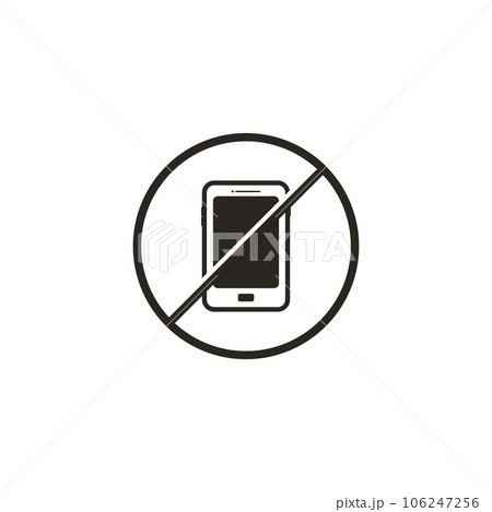 No Phone Logo Template. Cellphone Use Prohibition Icon. Vector Silent Mode. No Phone Logo Template. Cellphone Use Prohibition Icon. Vector Silent Mode. 106247256