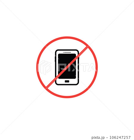 No Phone Logo Template. Cellphone Use Prohibition Icon. Vector Silent Mode. No Phone Logo Template. Cellphone Use Prohibition Icon. Vector Silent Mode. 106247257
