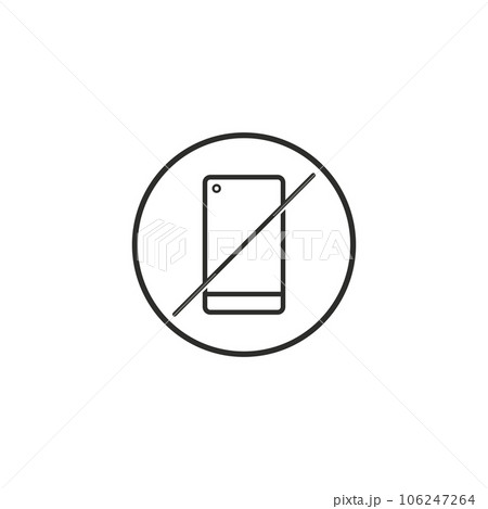 No Phone Logo Template. Cellphone Use Prohibition Icon. Vector Silent Mode. No Phone Logo Template. Cellphone Use Prohibition Icon. Vector Silent Mode. 106247264