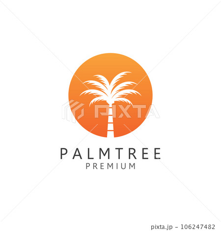 Palm tree summer logo template 106247482