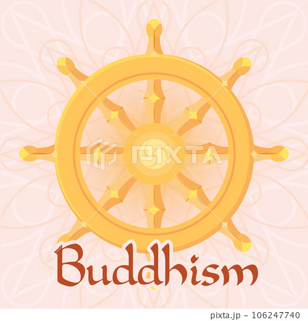 Isolated ship wheel Buddhism symbol concept Vector 106247740