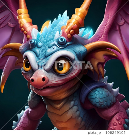 Draconian dragon 3d cartoon character illustration Draconian dragon 3d cartoon character illustration 106249105