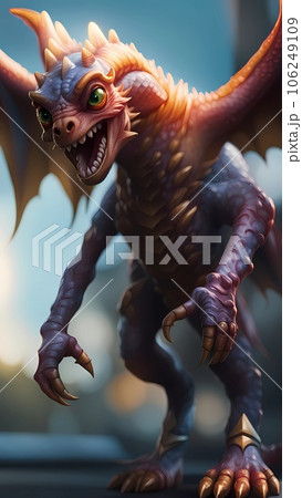 Draconian dragon 3d cartoon character illustration Draconian dragon 3d cartoon character illustration 106249109