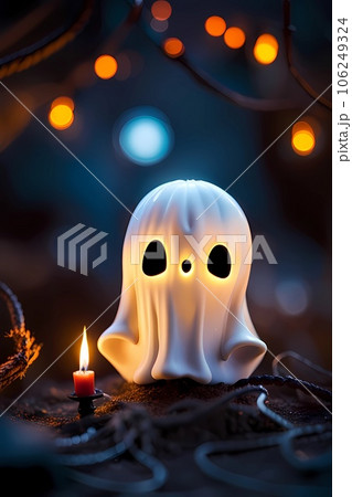 white skull with halloween decoration 106249324