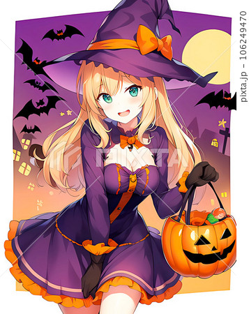 ハロウィン, イラスト, 素材, 壁紙, ジャック・オ・ランタン, コスチューム, パンプキン, ゴ 106249470