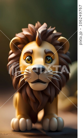 Lion 3d cartoon character illustration 106249767