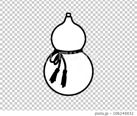 シンプルな紐付きひょうたんの線画イラスト シンプルな紐付きひょうたんの線画イラスト 106249832