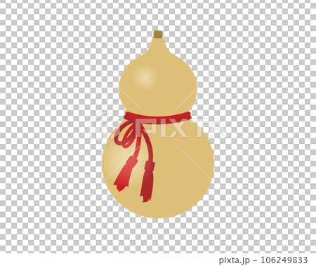 Illustration of a gourd with a simple and cute red string 106249833