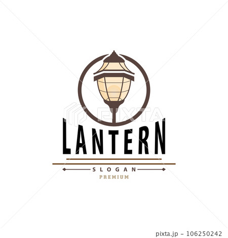 Lantern Logo Design Street Lamp Simple Classic Vintage Symbol Illustration Template 106250242
