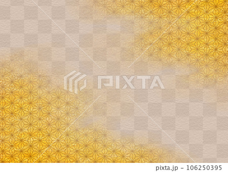 和柄背景 和紙 市松模様と麻の葉 和柄背景 和紙 市松模様と麻の葉 106250395