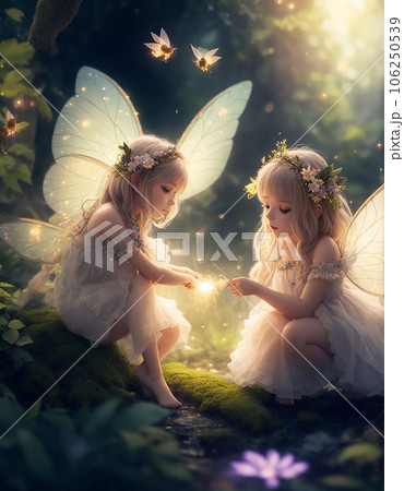 姉と妹の妖精のアート（AI生成画像） 106250539