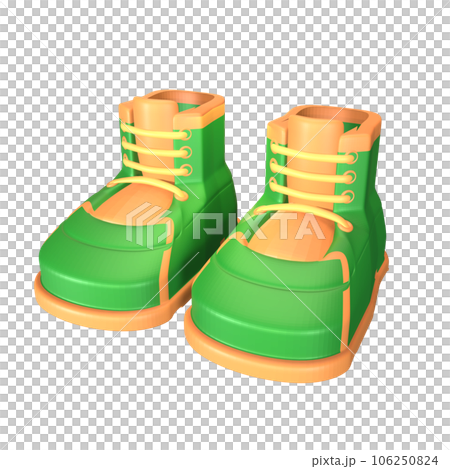 3D icon hiking boots rendered isolated on the transparent background 106250824