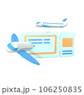 3D icon airplane boarding pass rendered isolated on the transparent background 106250835