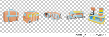 3D icon world tourism day collection rendered isolated on the transparent background 106250843