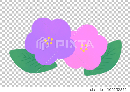 手書き風の紫とピンクの花のイラスト 手書き風の紫とピンクの花のイラスト 106252852
