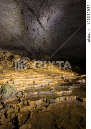夏の秋芳洞　百枚皿　山口県美祢市 106252953
