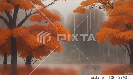 秋の雨がキレイでした/Generative AIのイラスト素材 [106255982] - PIXTA