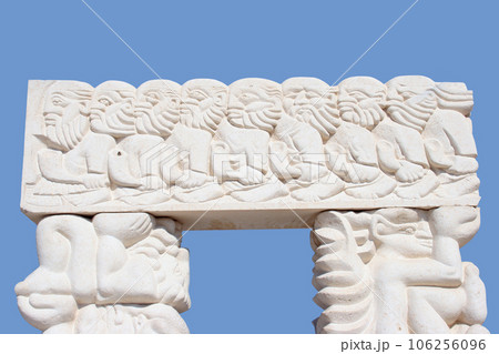 Jacob's dream, Statue in Jaffa south of Tel Aviv city, Israel 106256096