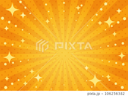 キラキラ輝くポップでかわいい集中線の背景(オレンジ) キラキラ輝くポップでかわいい集中線の背景(オレンジ) 106256382